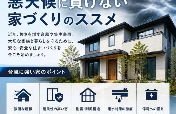 台風対策を万全に！悪天候に負けない家づくりのススメ