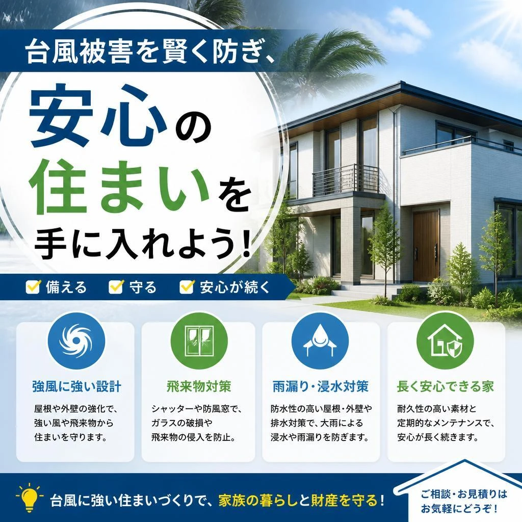 台風被害を賢く防ぎ、安心の住まいを手に入れよう！