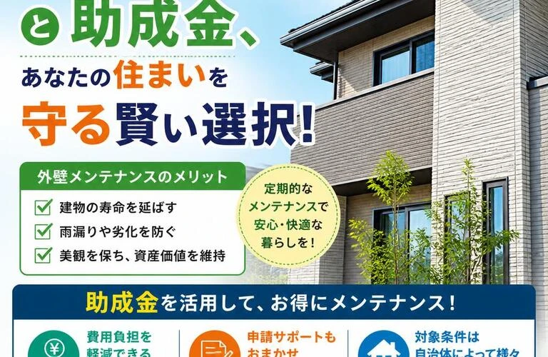 外壁メンテナンスと助成金、あなたの住まいを守る賢い選択！