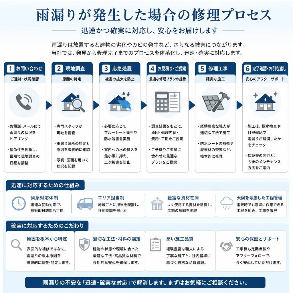雨漏り修理の流れ