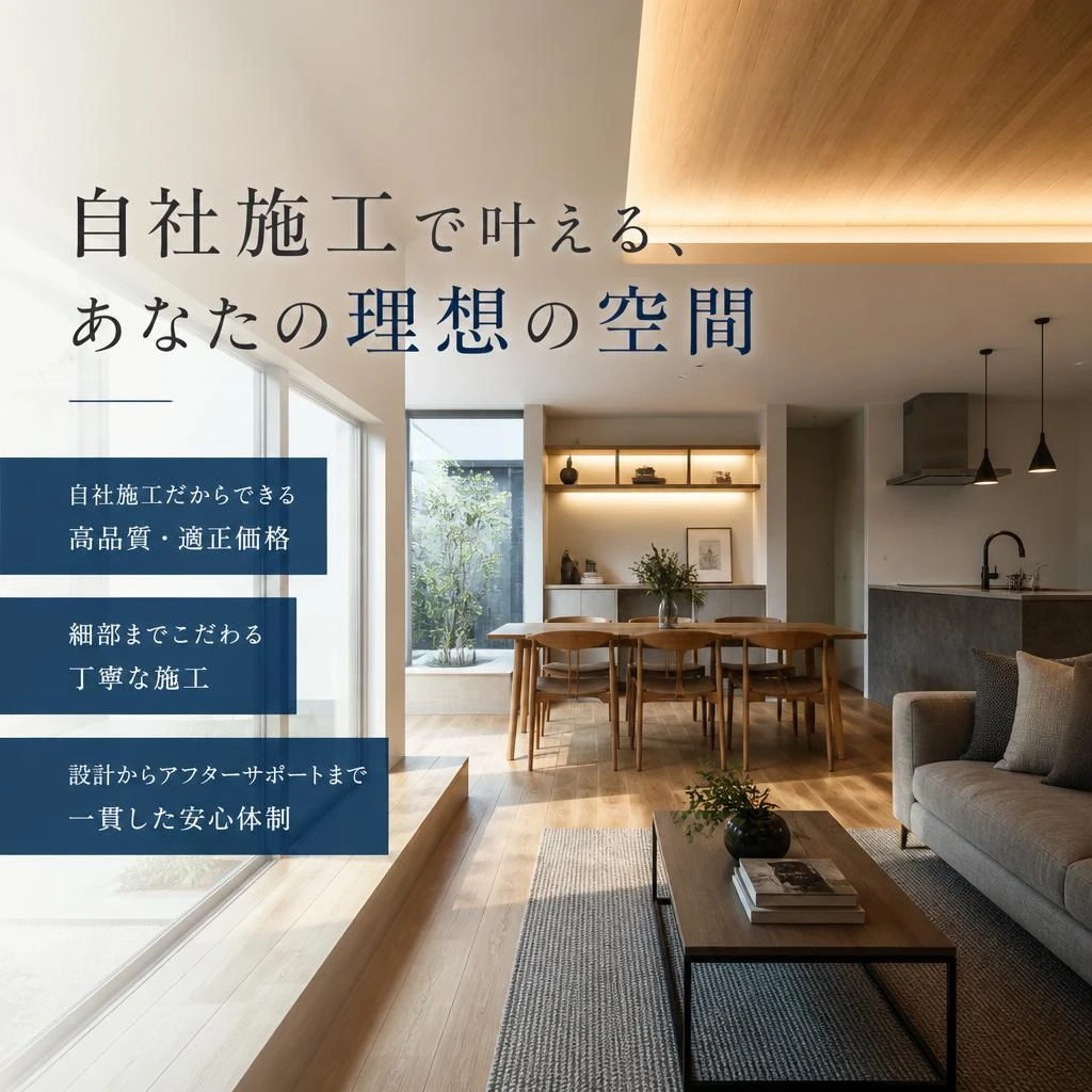 自社施工で叶える、あなたの理想の空間