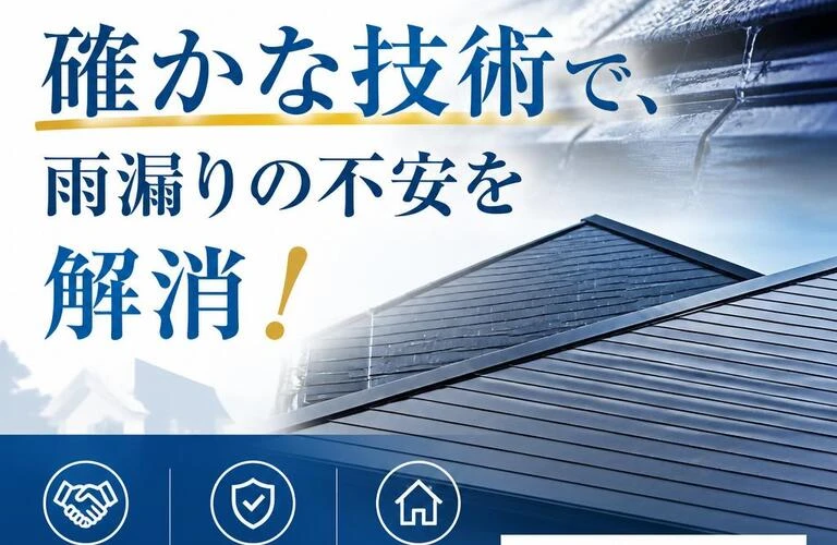 自社施工による確かな技術で、雨漏りの不安を解消！