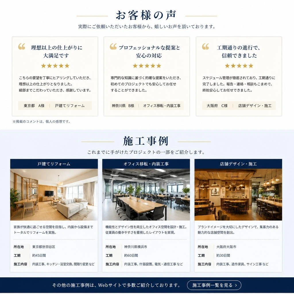 5. お客様の声：実績紹介