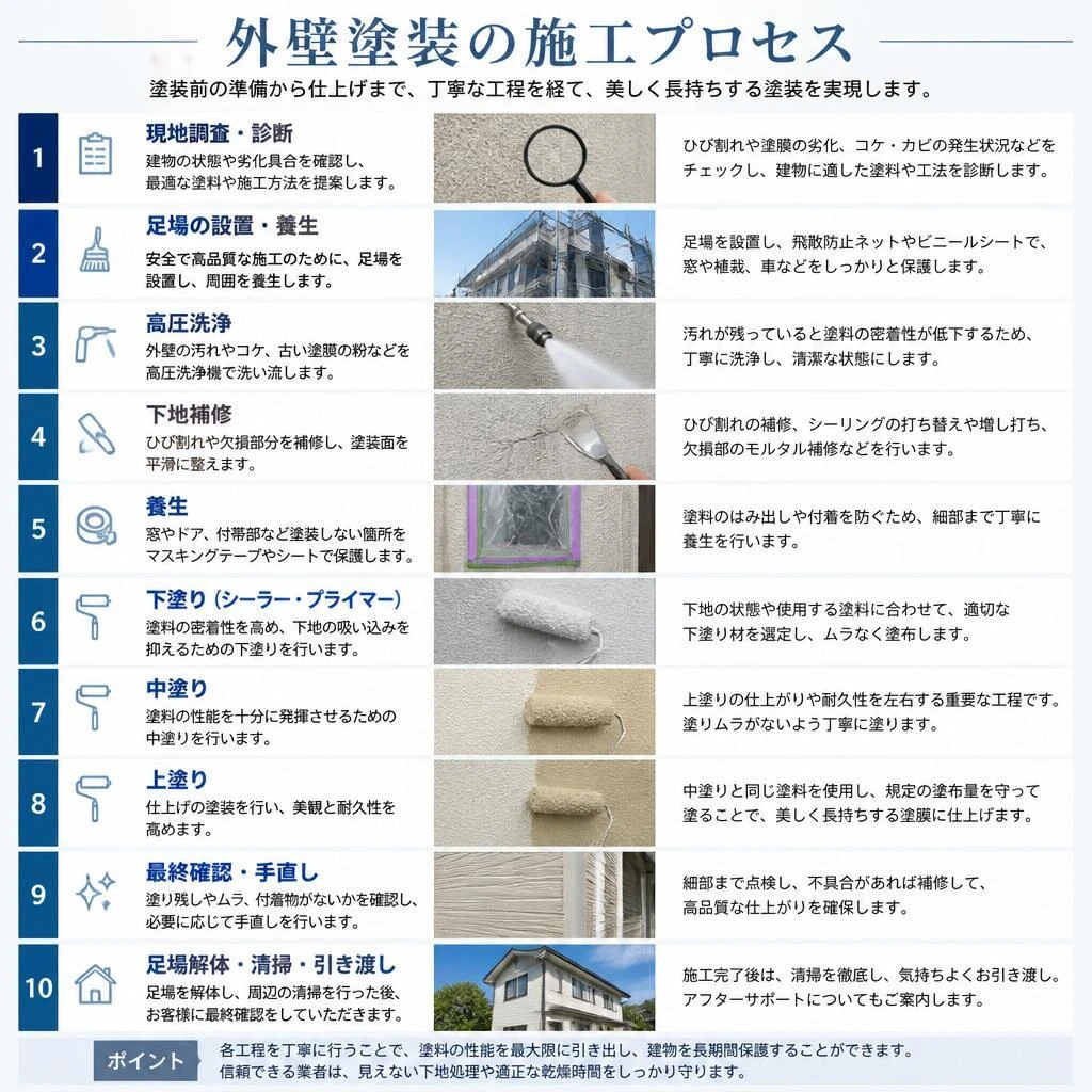 4. 外壁塗装の施工プロセス
