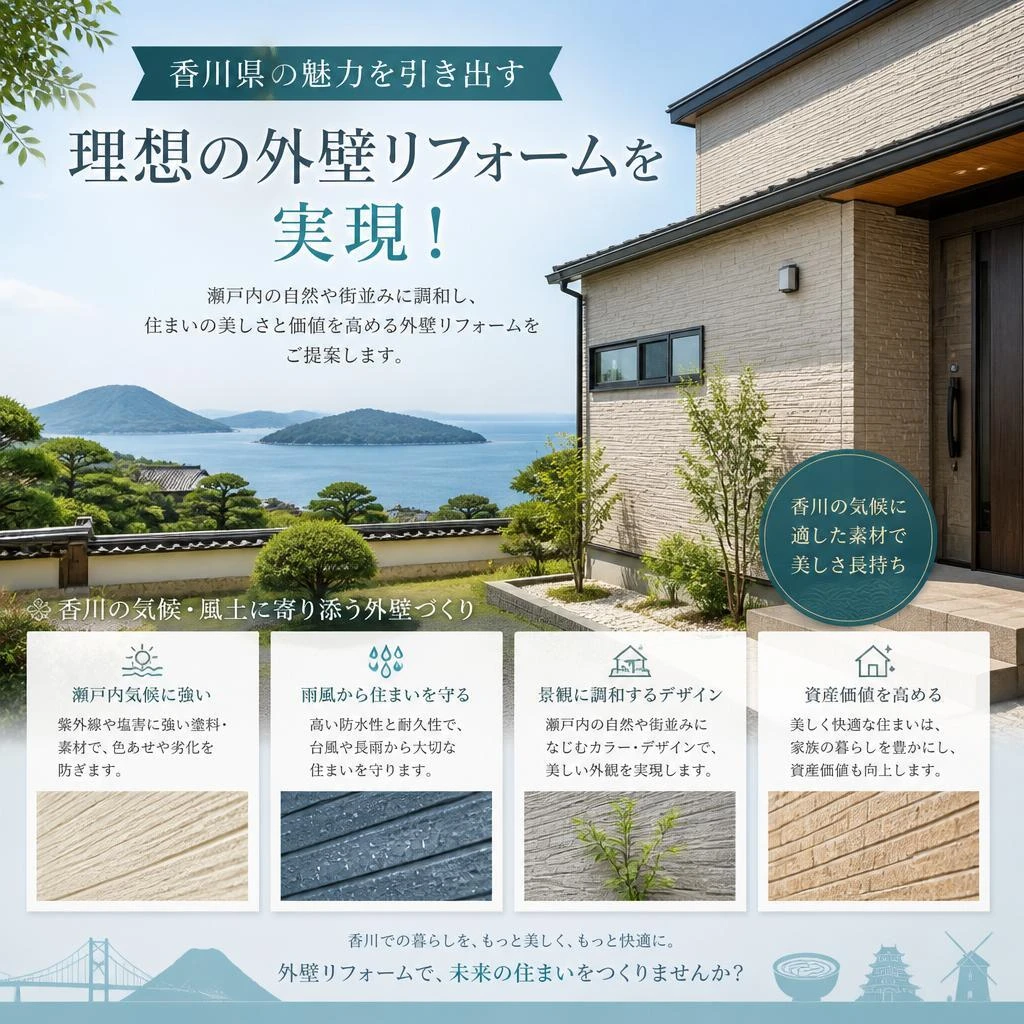 香川県の魅力を引き出す、理想の外壁リフォームを実現！