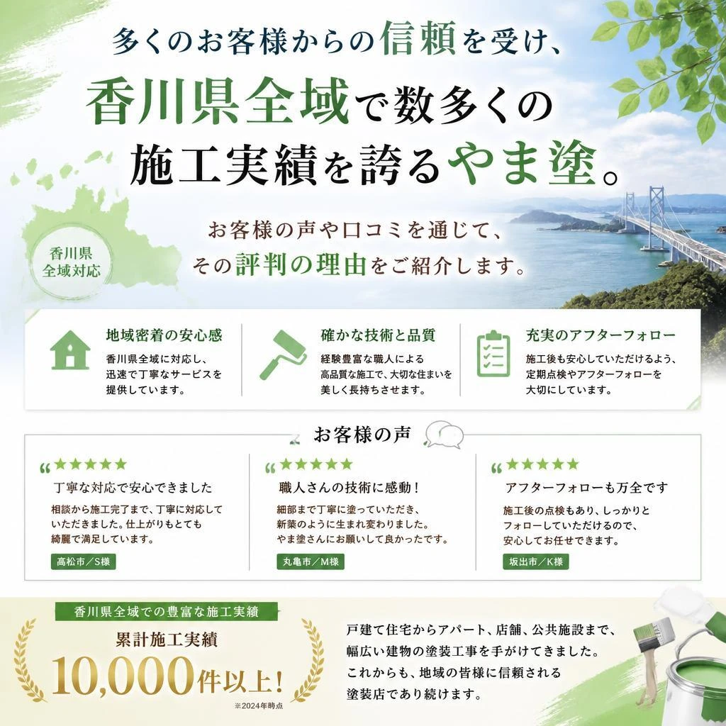 香川県内での施工実績と評判