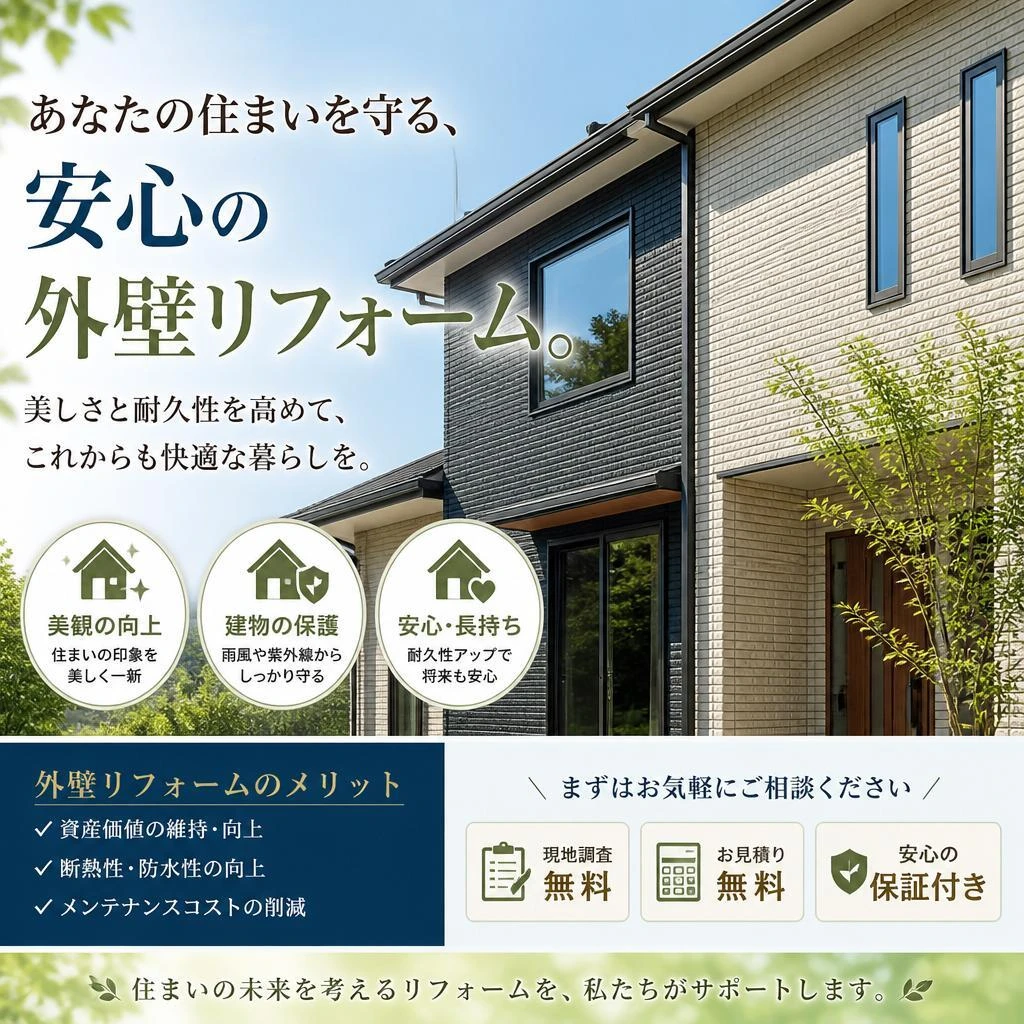 あなたの住まいを守る、安心の外壁リフォーム。