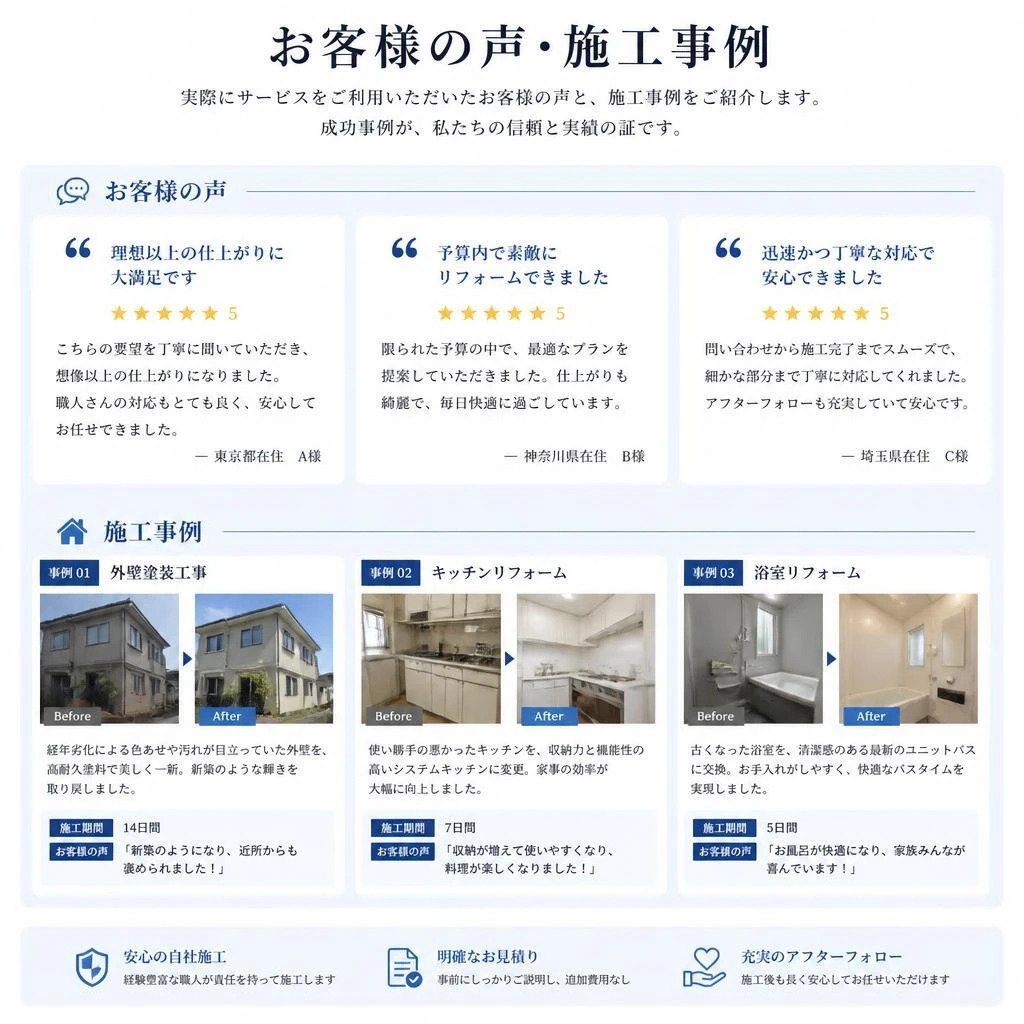 お客様の声・施工事例