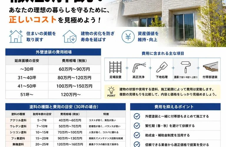 外壁塗装の費用を徹底解説！あなたの理想の暮らしを守るために、正しいコストを見極めよう！