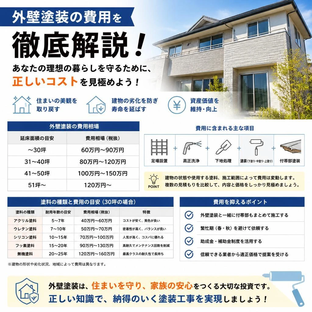 外壁塗装の費用を徹底解説！あなたの理想の暮らしを守るために、正しいコストを見極めよう！