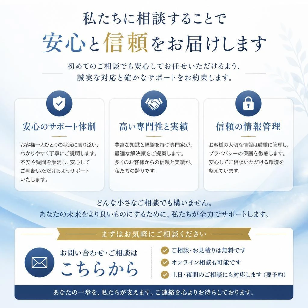 お問い合わせで得られる安心
