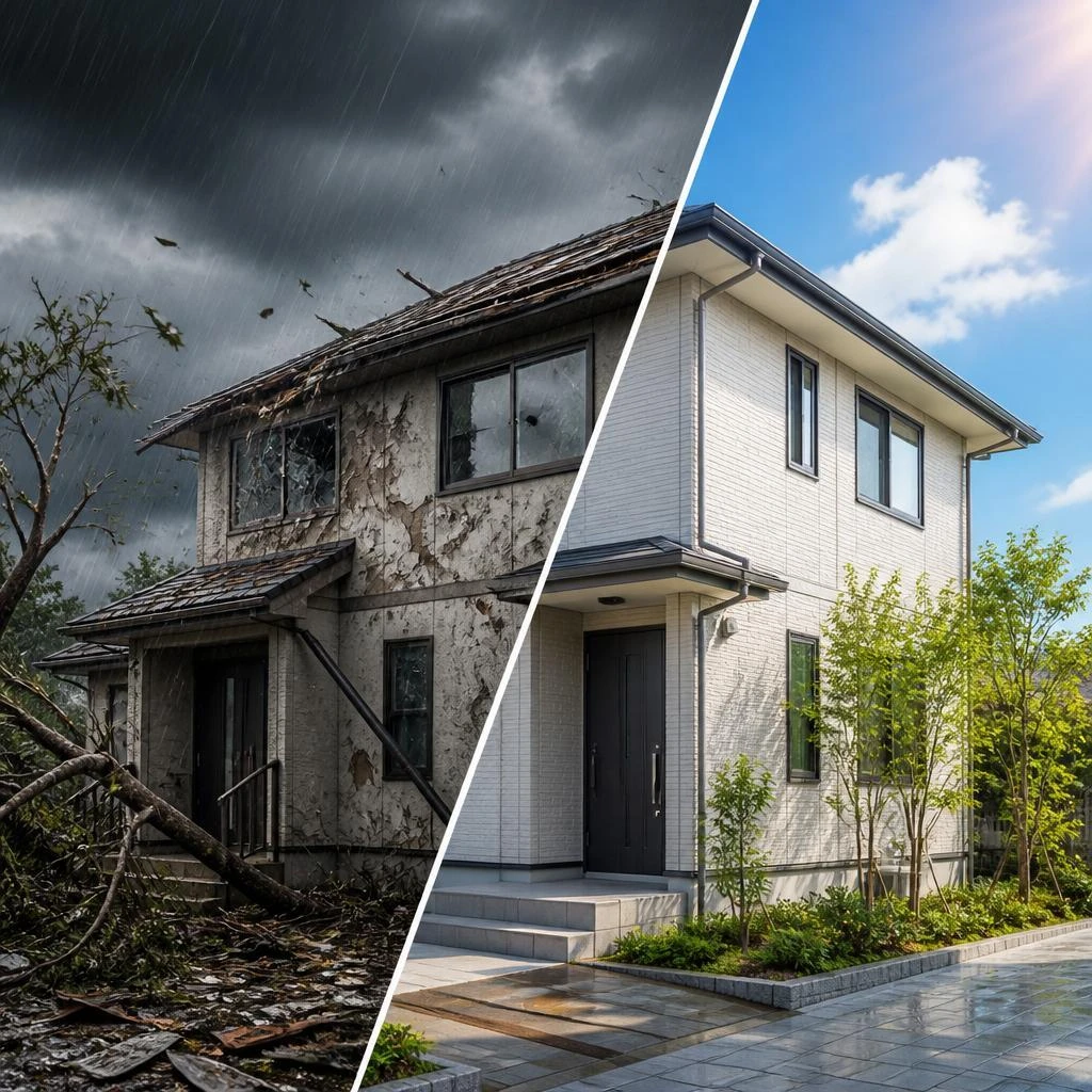 台風被害から家を守る！火災保険と外壁修理で安心の住まいを実現